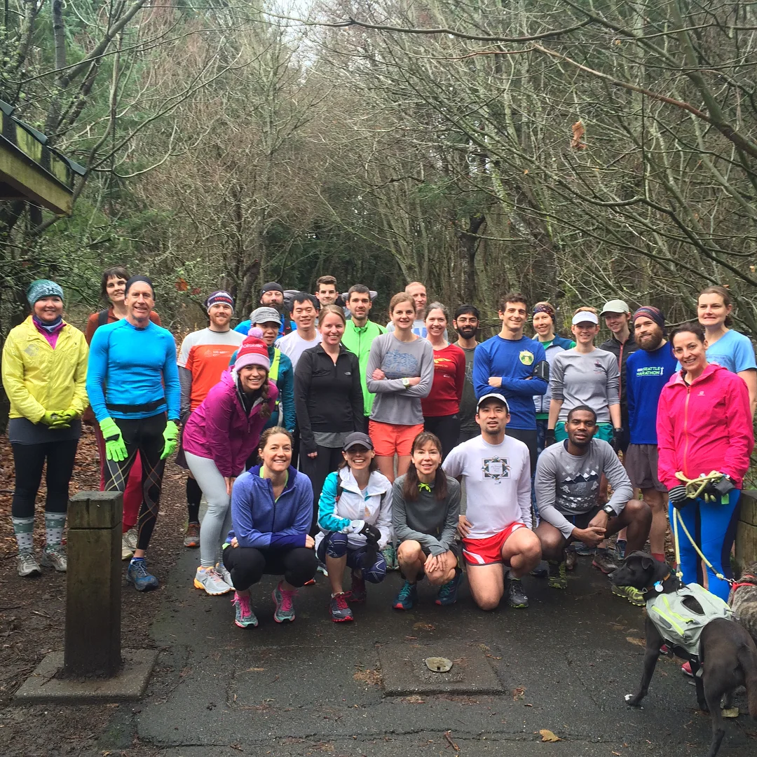 Runners enjoy the scenic trails during the Sunday Trail Run at Squak Mountain State Park.